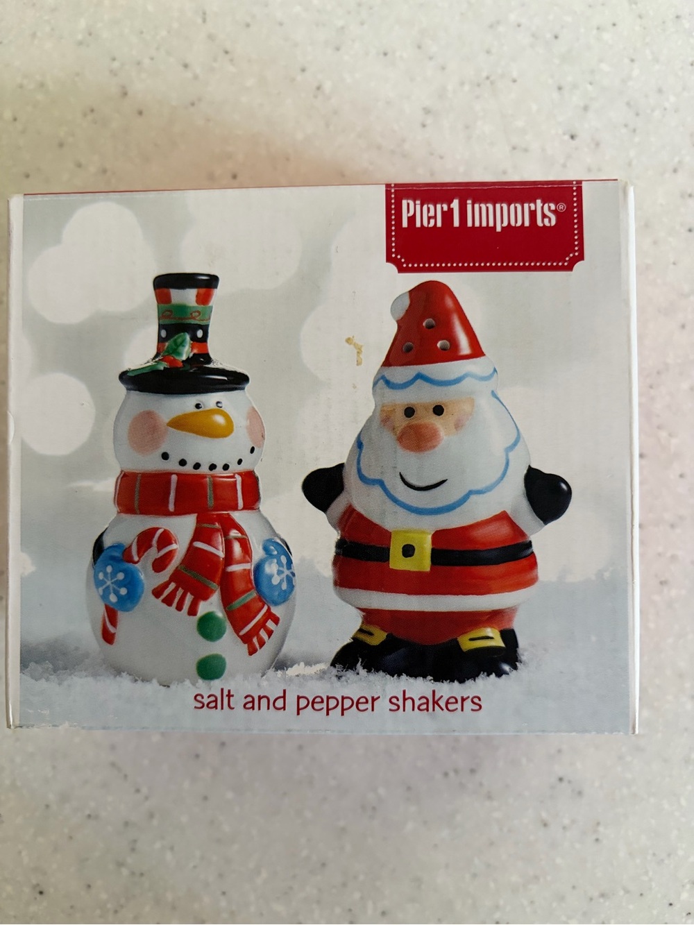 Pier 1 Imports Christmas Salt & Pepper Shakers. Snowman & Santa! Cottagecore